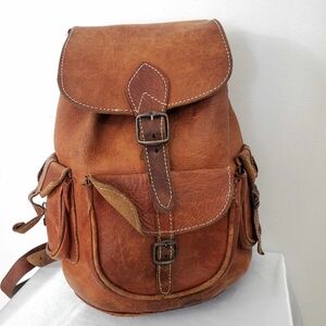 Vintage 90s Back Pack Mahogany Leather Greece